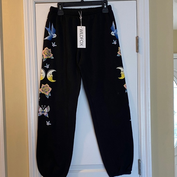 Wildfox Pants - Wildfox Cotton Stretch Stretch Waistband Print Sides Sweatpants NWT